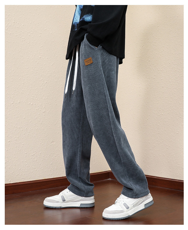 Men's Casual Straight-Leg Relaxed Corduroy Pants