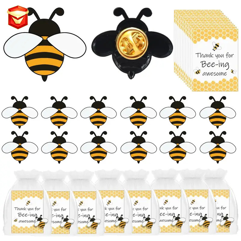 English Card Set Insect Animal Badge Accessories Cross-Border Hot-Selling Cartoon Little Bee Female Brooch Badge English Card Set Insect Animal Badge Accessories Cross-Border Hot-Selling Cartoon Little Bee Female Brooch Badge