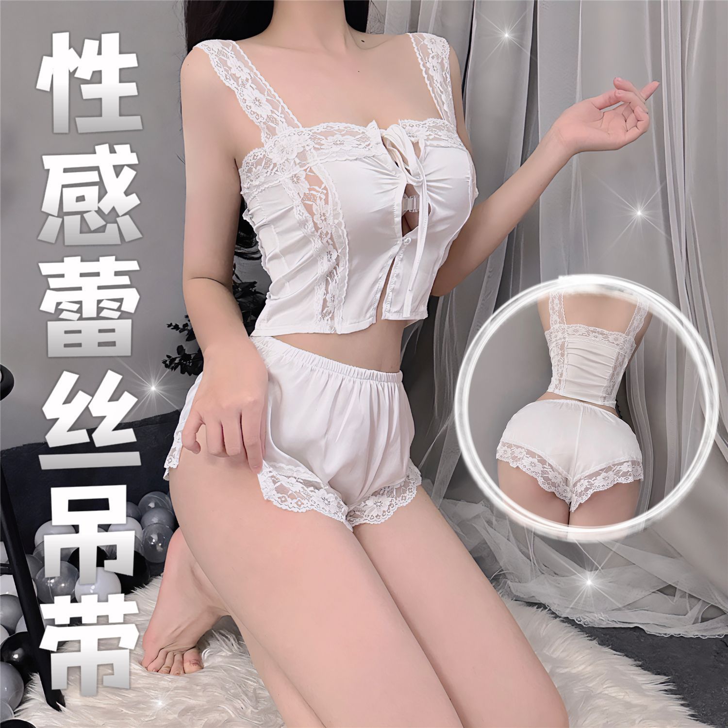 Lencería sexy pijamas de encaje tentación puro deseo retro francés caliente traje uniforme generación A331