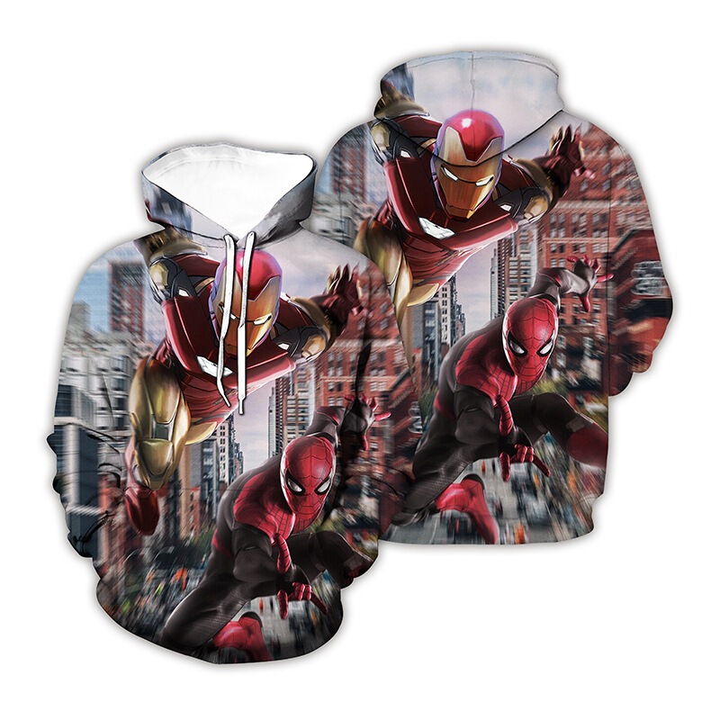 Cross-border AliExpress WISH Autumn Pullover Hoodie Spider-Man 3D Digital Print Hooded Sweatshirt