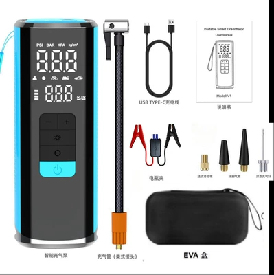 Hava nasosu — 12V 25-cylinder - 6000mah-smart-clip-eva-box-blue