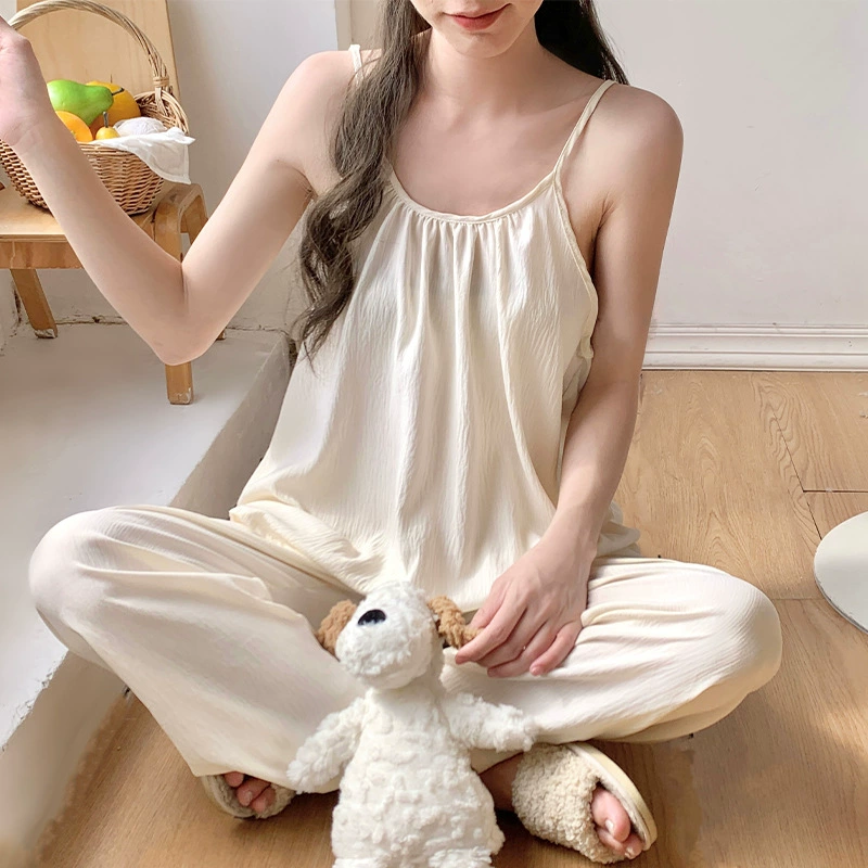 Пижама с подтяжками Женские облака хлопок летом прохладные и иностранные дома могут носить свободный набор домашней одежды на улице