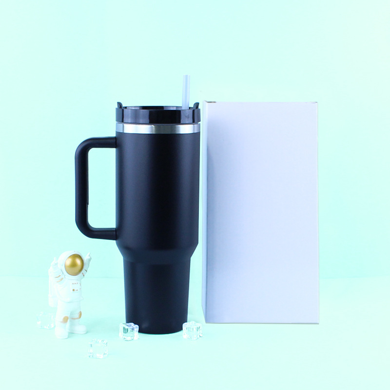 Nuevo acero inoxidable de segunda generación 40oz de gran capacidad taza de coche mango portátil taza de plástico spray coche helado taza transfronteriza