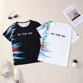 炫彩经典夏季烧花运动速干透气短袖网格圆领健身广场舞服装短袖