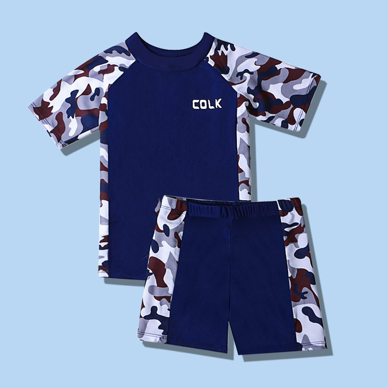 Bañador infantil nuevo juego de baño para niños secado rápido, pantalones de baño de doble capa para niños mayores, equipo de natación