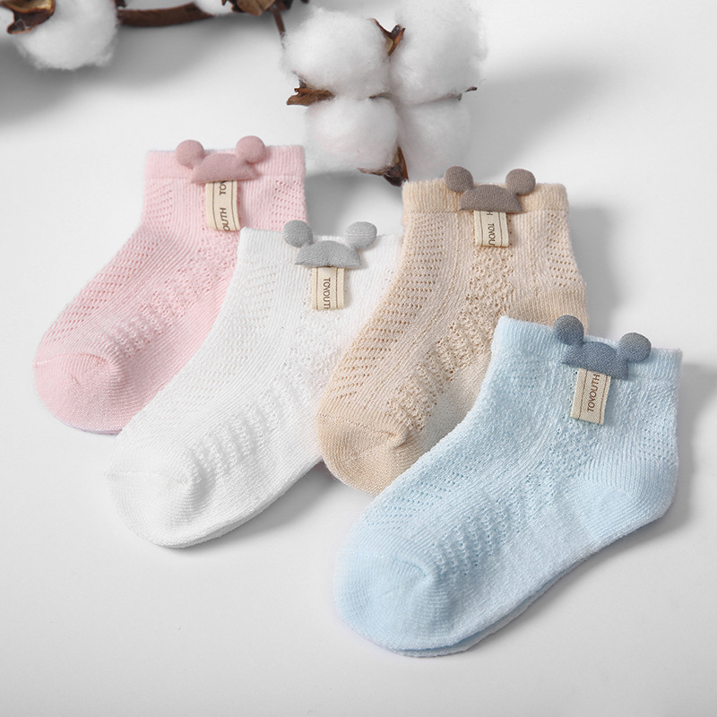 Baby Socks Summer Thin Spring & Fall Cotton Socks Baby Mesh Breathable Newborn Kidsren's Socks 0-3 Months Boneless Socks