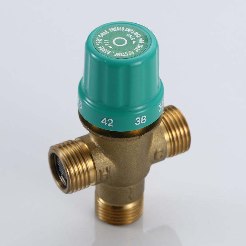 All-Copper Thermostatic Mixing Valve for Water Heater, Hot and Cold Temperature Control Valve, Surface-Mounted Small Kitchen Treasure Hot and Cold Three-Way Pipe Temperature Control Valve All-Copper Thermostatic Mixing Valve for Water Heater, Hot and Cold Temperature Control Valve, Surface-Mounted Small Kitchen Treasure Hot and Cold Three-Way Pipe Temperature Control Valve