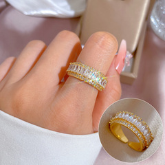 【Solid Gold】Letter Engraved Ring for Women, Openable and Adjustable Finger Ring Accessory, Same as the Viral Accessory