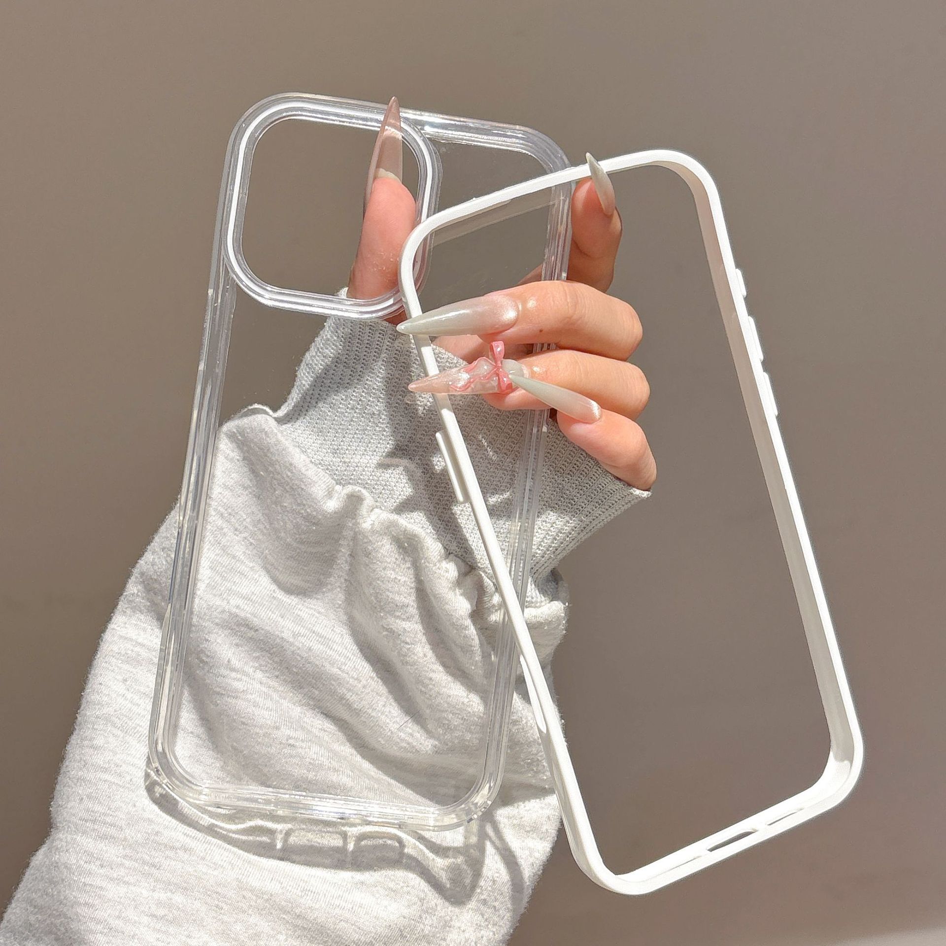Grooved Acrylic Phone Case With Resin For Iphone 16 Pro Max_voghion.com