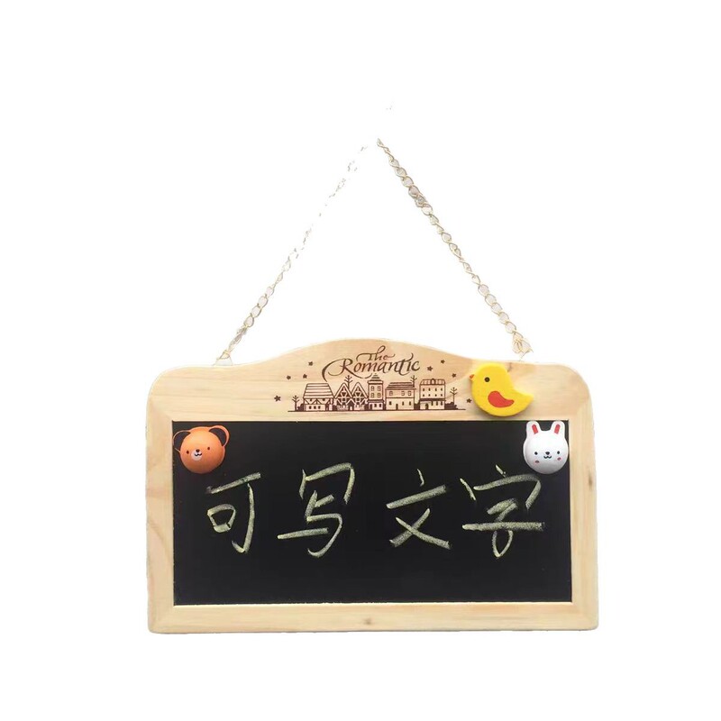 木製吊り看板工芸品メッセージボード両面磁気ミニ木製小さな黒板クリエイティブ掲示|undefined
