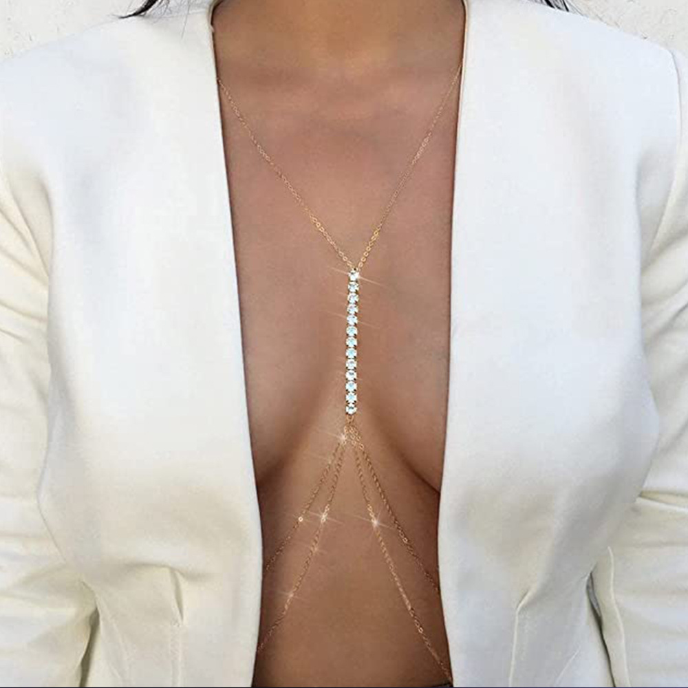 Simple Diamond-Studded Chest Chain