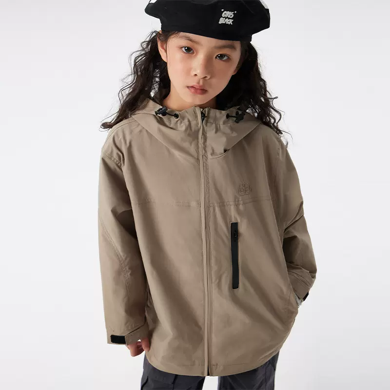 儿童潮酷外套2025秋季新款女童韩版连帽上衣中大童春秋洋气冲锋衣