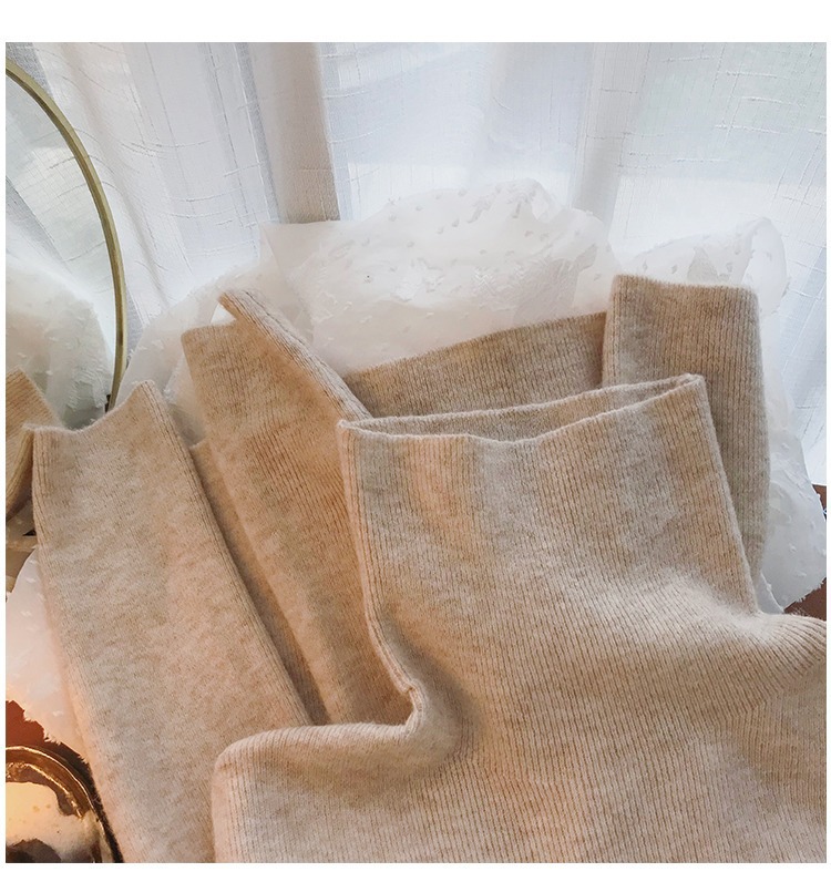 ChicShe ChicShe KANING Unifarbener, hochgeschlossener Strickpullover für Damen – Herbst/Winter 2025 – Neu, vielseitig, weich und warm_voghion.com