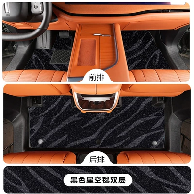 the front two rows, decorative modification TPE | Modelə uyğun ayaqaltı - wey-blue-mountain-2025-model-front-two-rows-single-layertpe-floor-mat-black-starry-sky-carpet