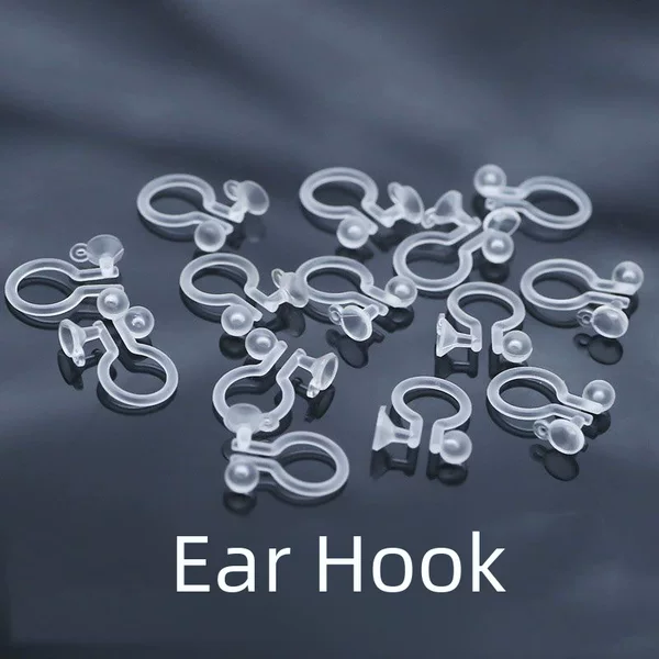 Factory wholesale diy handmade jewelry accessories transparent plastic invisible U-shaped painless ear clip converter