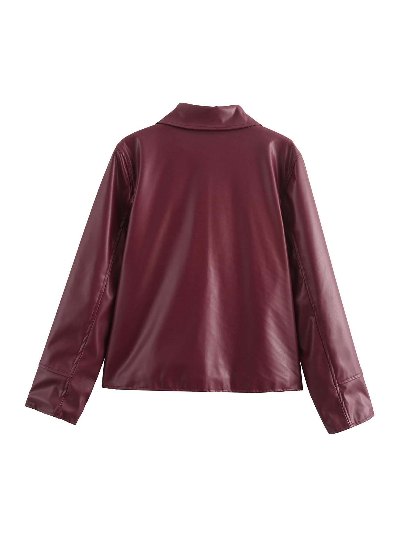 Cross-border women's clothing 2024 autumn and winter new European and American fashion casual plus size lapel zipper leather coat jacket women