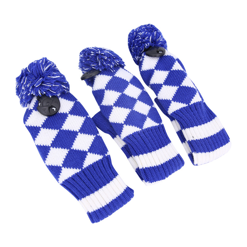 Cubierta del Club de Golf N ° 135 varilla sombrero de punto conjunto cubierta del putter de golf cubierta protectora azul fábrica personalización al por mayor