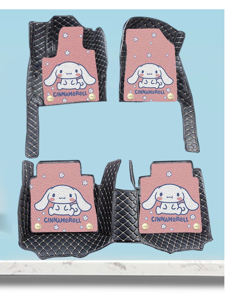 26 New Models Suitable for Great Wall Ora Good Cat Car Floor Mats, Snow White Coil Car Interior Cartoon Carpet Mats