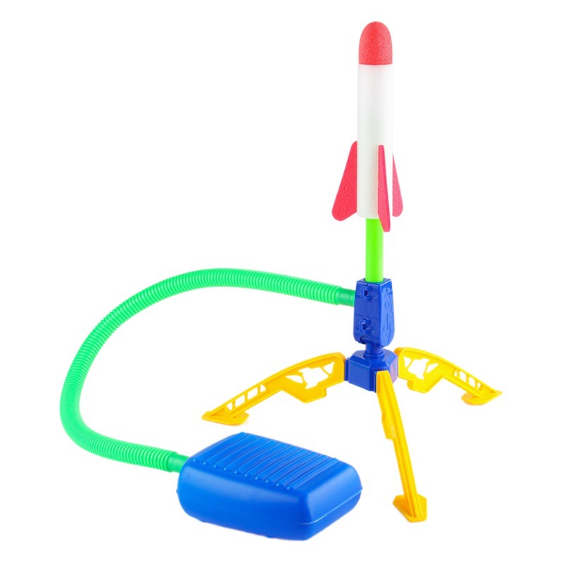 Pie de los niños de interior y al aire libre catapulta juguete volador cielo pequeño lanzador de cohetes flash Individual Doble explosivo lanzador