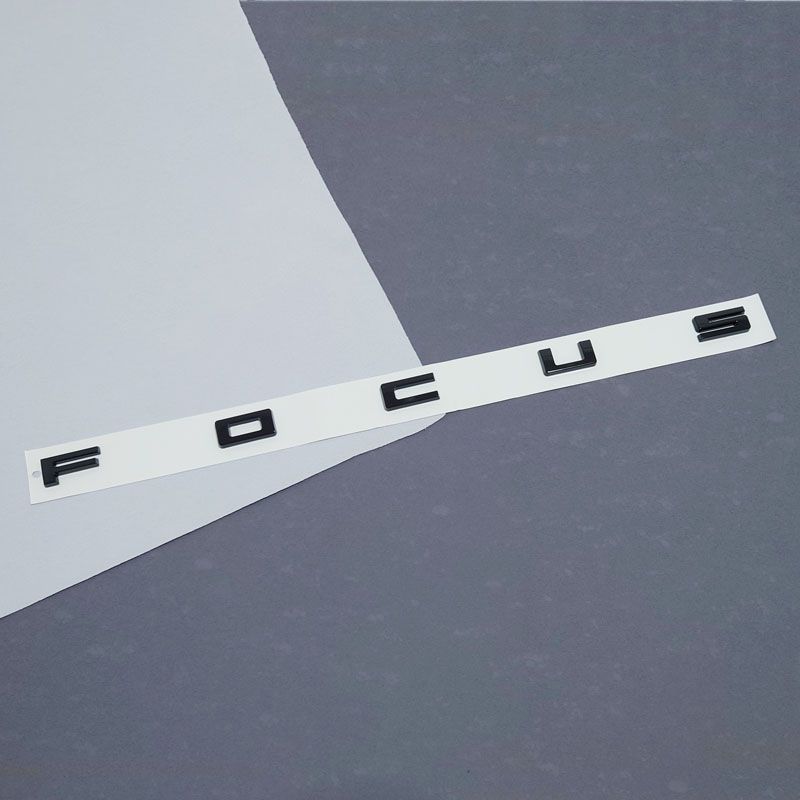 Suitable for 19-21 Models of Ford Focus, English Lettering Logo for Focus, Glossy Black Lettering Logo, Ford Rear Trunk Sticker