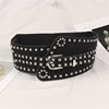 欧美时尚松紧腰封女铆钉装饰百搭配裙子毛衣西装朋克风弹力宽腰带|ms