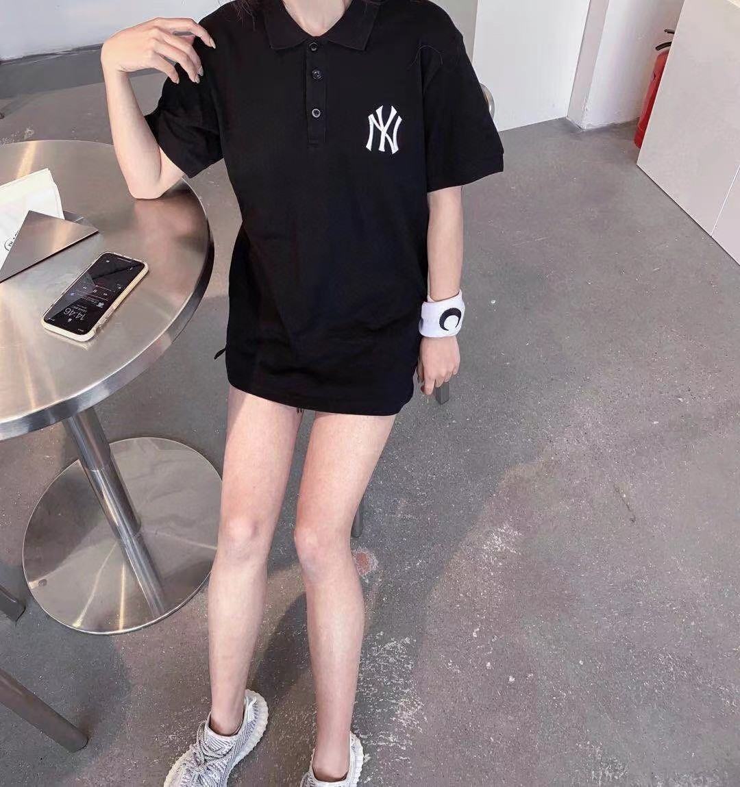 MlB Yankees Classic Series Chest Large Logo Couple Polo Shirt Short-sleeved Sports Casual Loose All-match