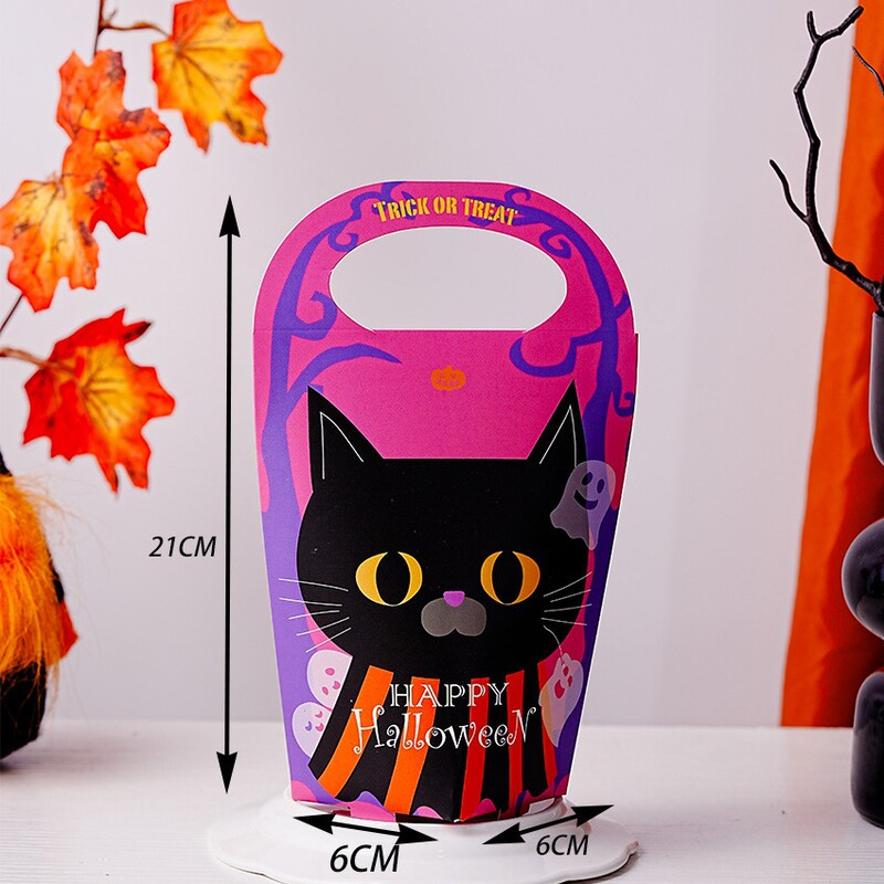 越境新型ハロウィンパーティー用手提げカボチャ猫キャンディー箱創意祝日プレゼント包装紙箱|undefined