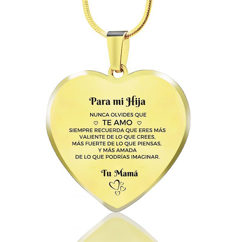 Collar de epoxi de acero inoxidable transfronterizo colgante en forma de corazón de melocotón llavero de amor personalizado español regalo de Navidad