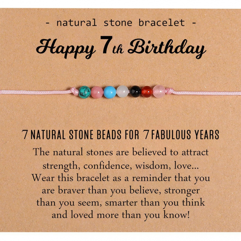 Women's Birthday Bracelet Girl's Birthday Gift Bracelet Candy Color 4mm Natural Beaded Birthday Card Bracelet Women's Birthday Bracelet Girl's Birthday Gift Bracelet Candy Color 4mm Natural Beaded Birthday Card Bracelet