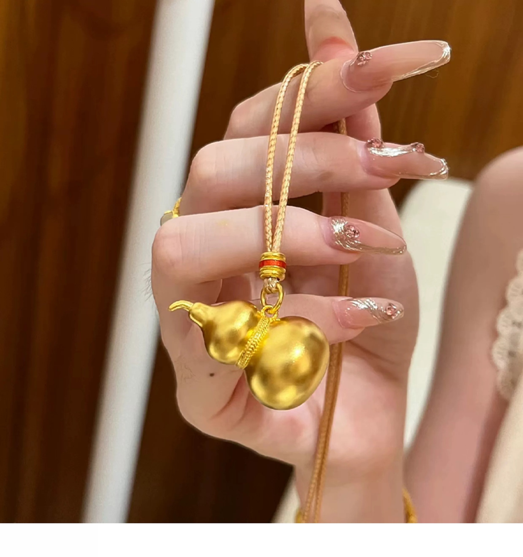 Negozio di oro stesso stile vecchio stile color oro ciondolo zucca nuova collana zucca Fulu stile cinese catena maglione regolabile_voghion.com