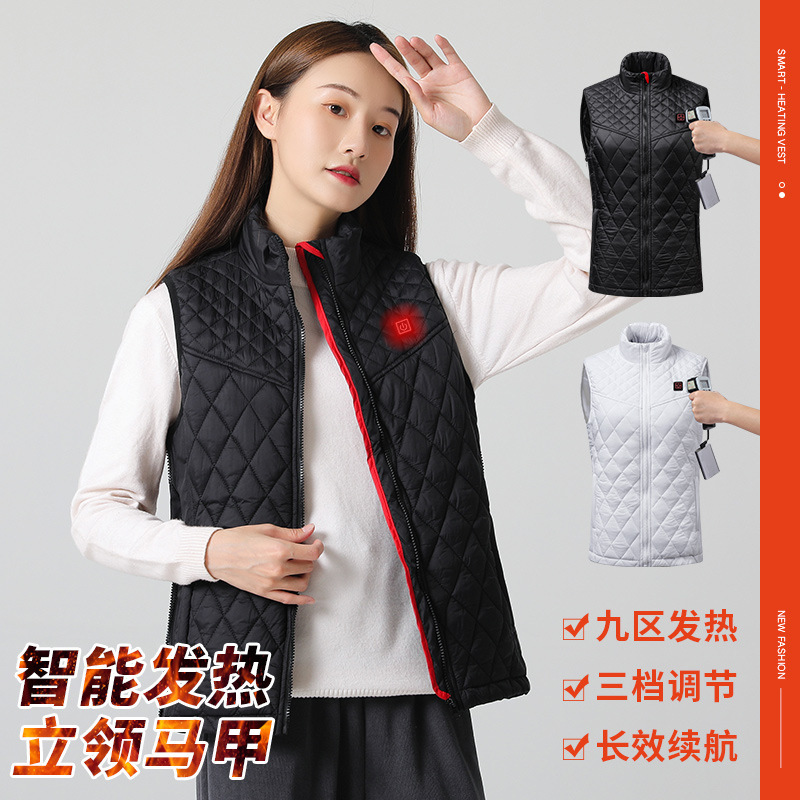 Cross-border manufacturers wholesale nine-zone women's intelligent heating vest constant temperature warm three-gear temperature control outdoor women's