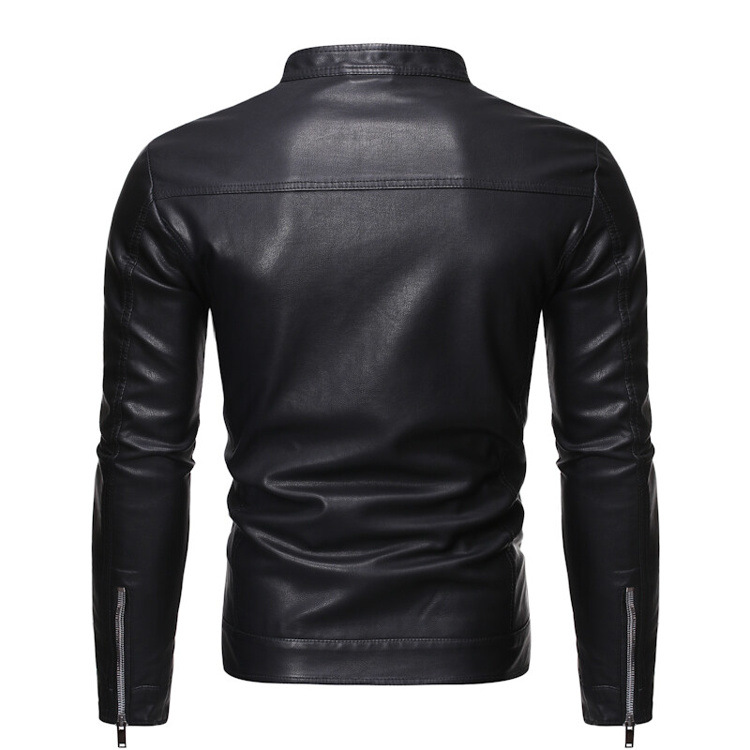Giacca in pelle da uomo nuova giacca casual da moto autunno e inverno Abbigliamento da uomo_voghion.com