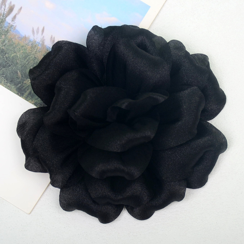 光沢のあるシルクサテン生地立体二層バラの花 diy 手作りヘッドフラワーヘアアクセサリー靴と帽子アクセサリー|undefined