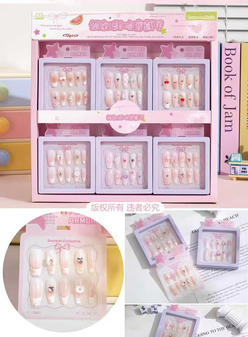 Estampado de ojos de gato con armadura, pegatinas de uñas con gelatina, dibujos animados de estudiantes lindos, desmontables, ponis con armadura image 96