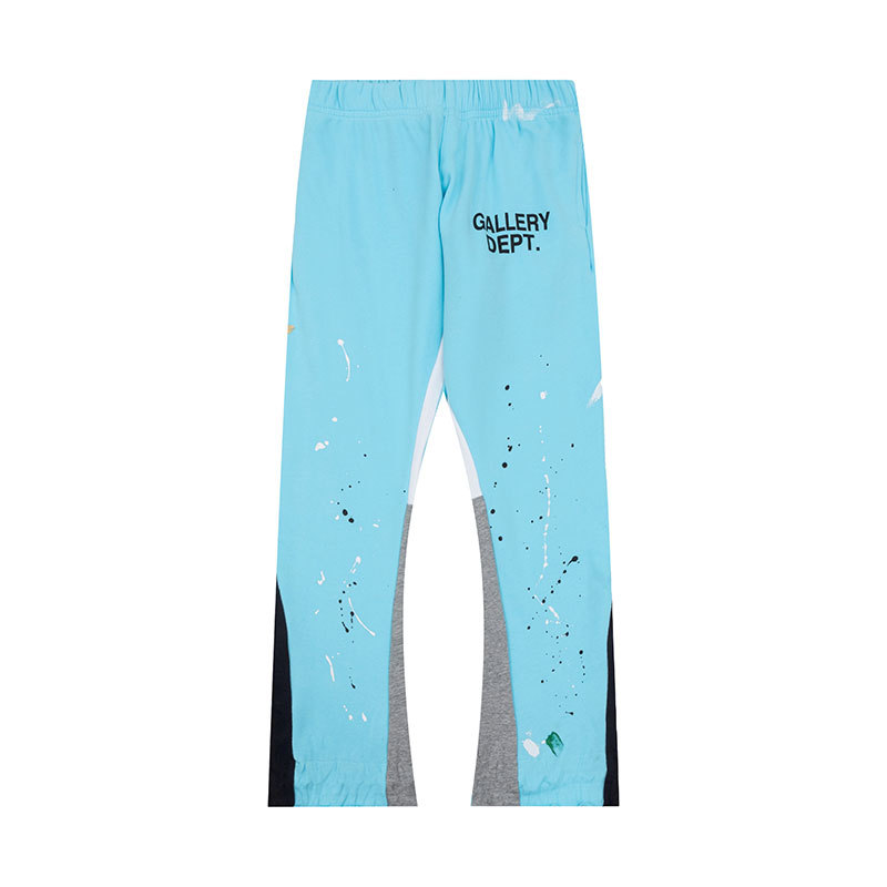 Orden exterior galería Departamento pintado a mano Splash-tinta costura cordón retro High Street casual sweatpants ligeramente estirar pantalones largos para hombres
