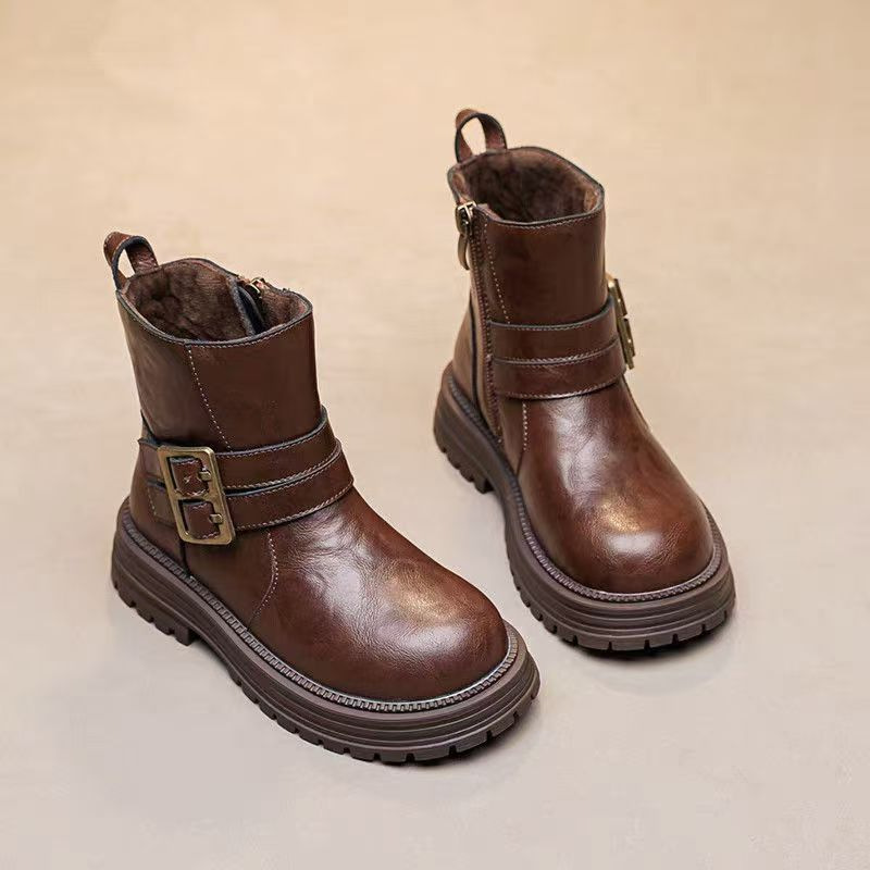 Cotton Shoes 2025 Boots Large Cotton Kidsren's Winter Kidsren's Snow Boots Waterproof New Women's Warm Anti-Slip Girls Black