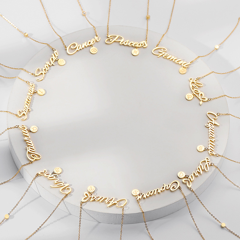 Einfacher Stil Konstellation Titan Stahl Überzug Vergoldet Halskette display picture 1
