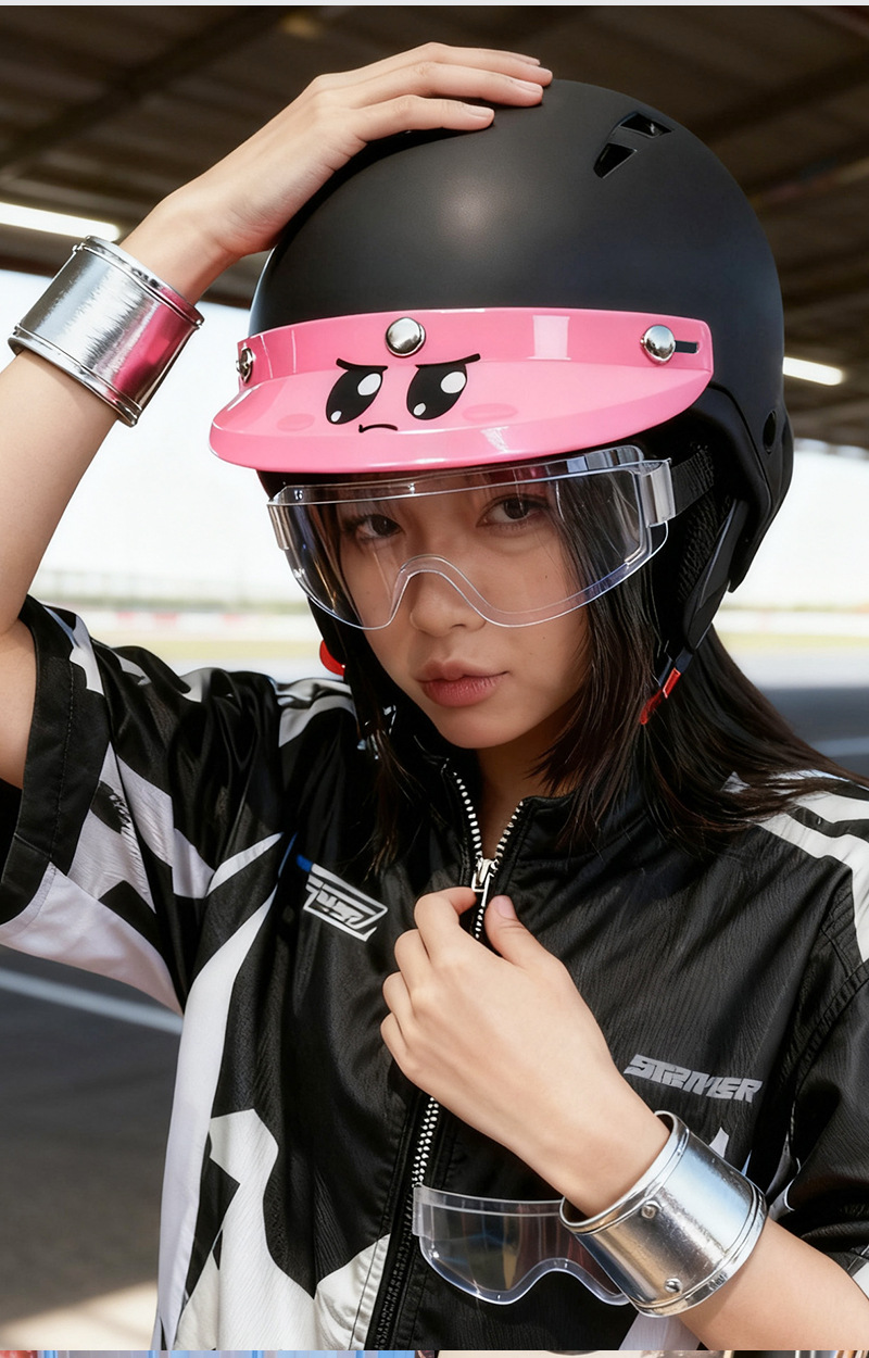 New Style Cute Three-Button Helmet Brim Sun Protection Small Helmet Brim Universal Retro Helmet Accessory