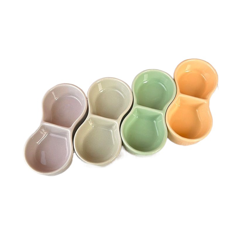 Parrot bowl hamster food basin non -staple food bowl mouse food bowl pet feed ceramic bowl gold silk bear feeder bird 5