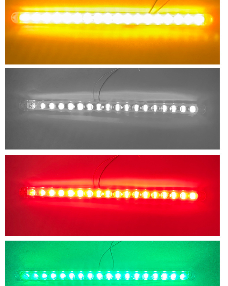 Car flashing LED strip light, red and blue flashing light, 12V/24V universal, suitable for truck tail lights, modified grille ambient light