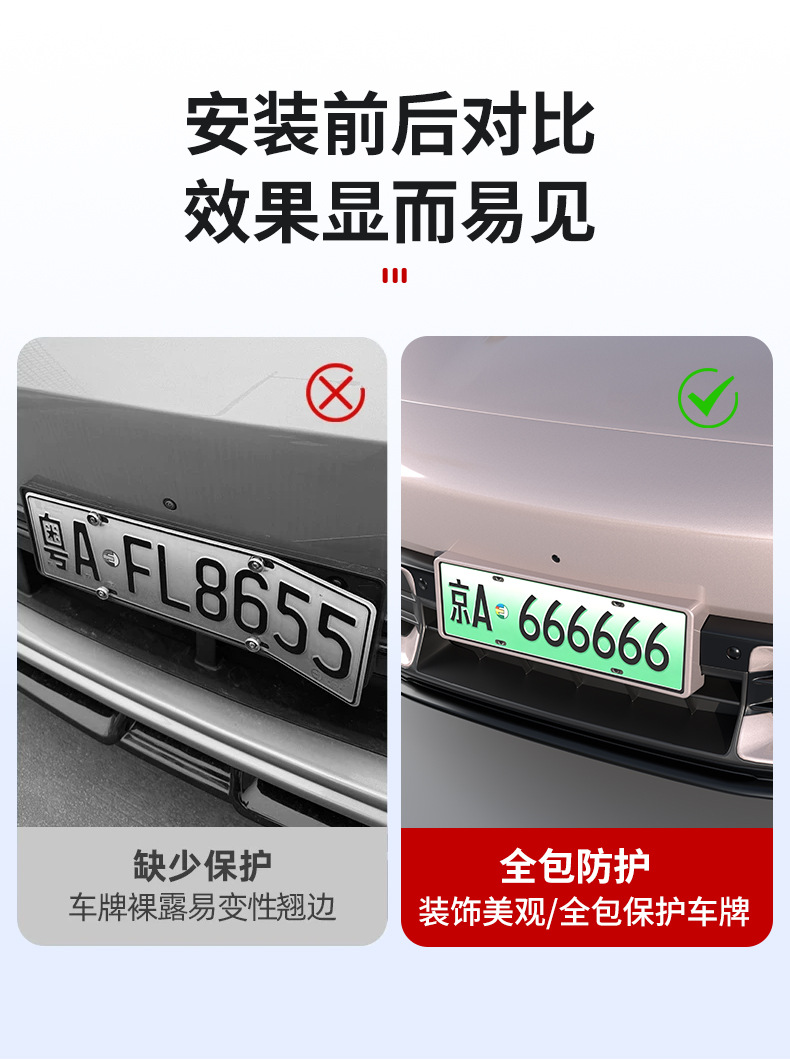 Suitable for Xiaomi YU7/SU7 license plate frames, providing full coverage and protection for the new energy vehicle license plate, including green license plate frame accessories