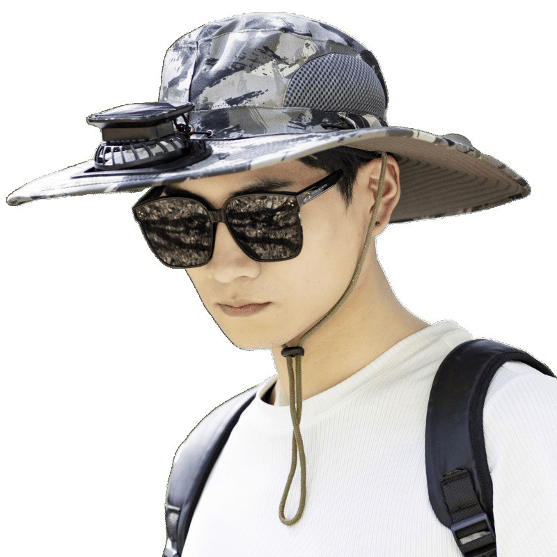 夏のソーラーファンハット屋外登山 + USB 充電サンハット大人の釣り日焼け止め帽子ファン付き|undefined