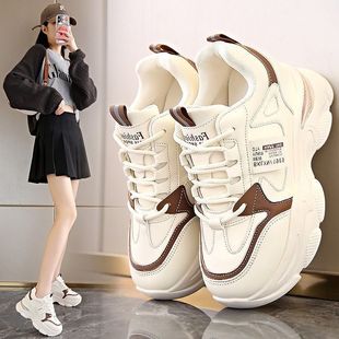 Inner Height-Increasing Dad Shoes 2025 New Women's Spring & Fall Thick-Soled Air-Cushion Shock-Absorbing Sports Shoes Showing Smaller Casual Women's Shoes