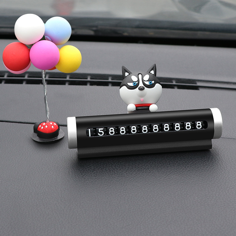 Matrículas de estacionamiento temporal de automóviles, decoraciones interiores de automóviles, personalidad linda, suministros creativos para automóviles, placas de teléfono de automóviles móviles