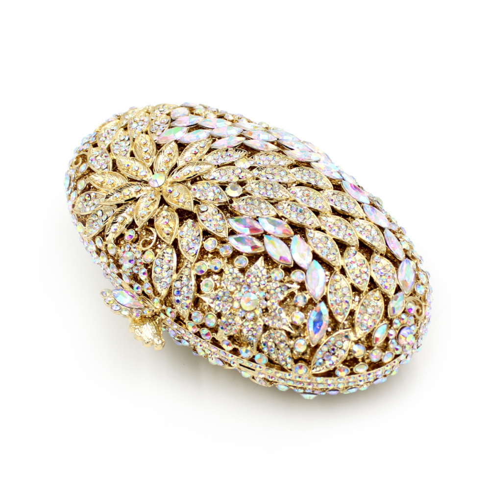 BL022 AliExpress bolsas de diamante transfronterizas bolsas de cristal metal hueco bolsas de cena bolsas de diamantes bolsas de mano damas oro