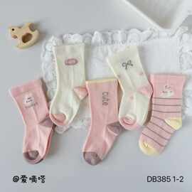 爱嘀嗒26秋冬新款宝宝袜可爱小兔款中筒袜韩版女童潮袜无骨袜透气