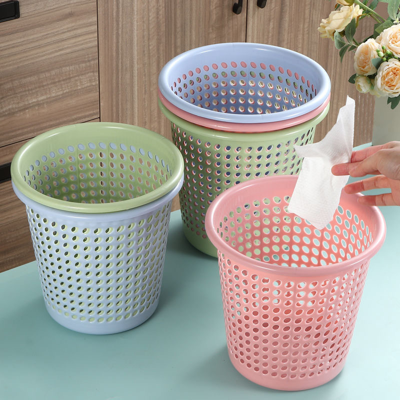紙かご家庭用蓋なし客間トイレ特大トイレ厚いゴミ箱プラスチックゴミ箱家庭用透かし彫り|undefined