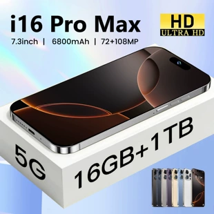 Smartphone i16 Pro Max, Intel i16 chipset, Dynamic Island, Android 8.1, regional memory variants