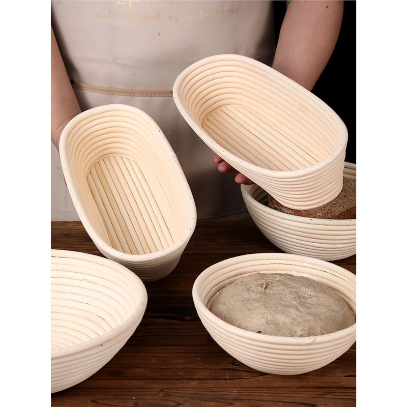 Bollos europeos Cesta de fermentación Pan Fideos de pelo Artefacta Herramientas para hornear Cesta de ratán doméstica Masa Molde azul de tela de fermentación europea