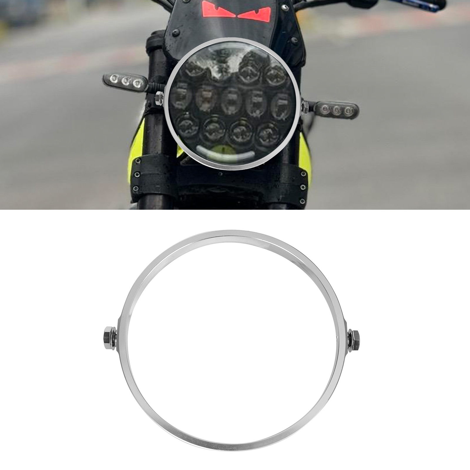Motorcycle Led Light Wrangler Headlight Fixed Mounting Bracket Headlight Cover Headlight Ring Modification Universal Accessories Light